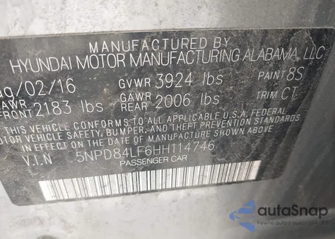 2017 Hyundai Elantra Limited from USA, damaged, VIN 5NPD84LF6HH114746